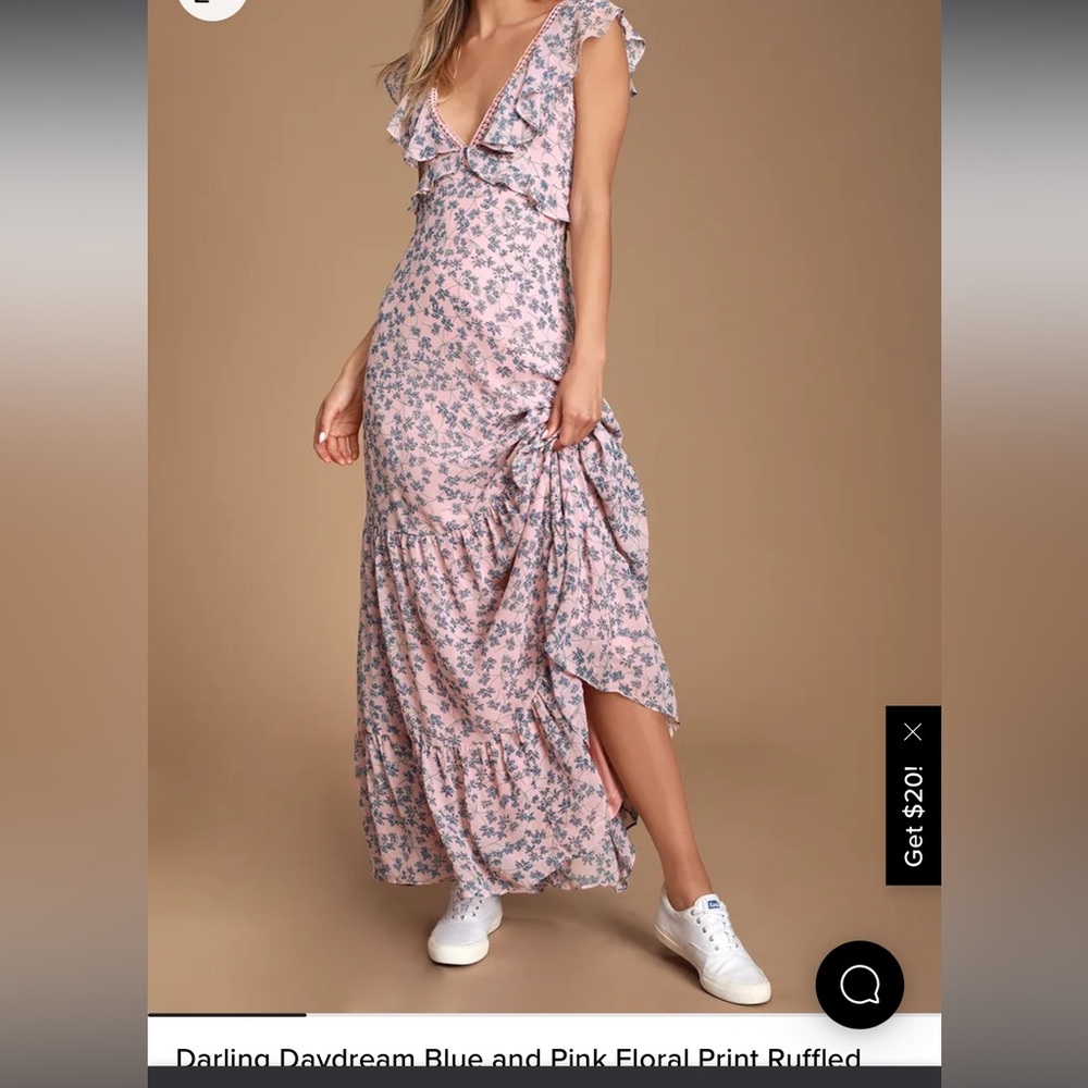 Lulus Darling Daydream Pink and Blue Maxi